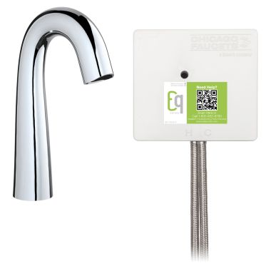 Click here to see Chicago Faucet EQ-C11A-43ABCP Chicago Faucets EQ-C11A-43ABCP EQ Chrome EQ High Arc Series Lavatory Sink Faucet with Hands-free Infrared Detection