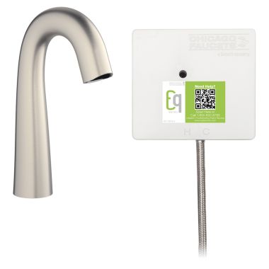 Click here to see Chicago Faucet EQ-C11A-11ABBN Chicago Faucets EQ-C11A-11ABBN EQ Brushed Nickel EQ High Arc Series Lavatory Sink Faucet with Hands-free Infrared Detection