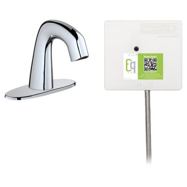Click here to see Chicago Faucet EQ-A12A-51ABCP Chicago Faucets EQ-A12A-51ABCP EQ Chrome EQ Curved Series Lavatory Sink Faucet with Hands-free Infrared Detection