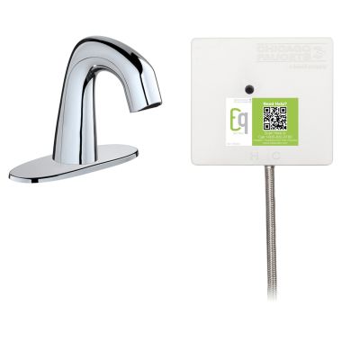 Click here to see Chicago Faucet EQ-D12A-31ABCP-MP Chicago Faucets EQ-D12A-31ABCP-MP EQ Chrome EQ Curved Series Lavatory Sink Faucet with Hands-free Infrared Detection - Master Pack of 6