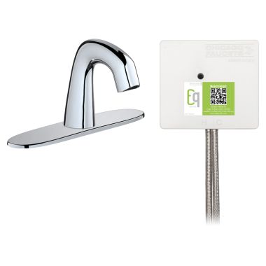 Click here to see Chicago Faucet EQ-A13A-52ABCP Chicago Faucets EQ-A13A-52ABCP EQ Chrome EQ Curved Series Lavatory Sink Faucet with Hands-free Infrared Detection