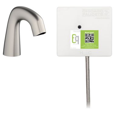Click here to see Chicago Faucet EQ-A11A-51ABBN Chicago Faucets EQ-A11A-51ABBN EQ Brushed Nickel EQ Curved Series Lavatory Sink Faucet with Hands-free Infrared Detection