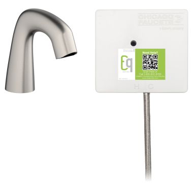 Click here to see Chicago Faucet EQ-A11A-31ABBN Chicago Faucets EQ-A11A-31ABBN EQ Brushed Nickel EQ Curved Series Lavatory Sink Faucet with Hands-free Infrared Detection