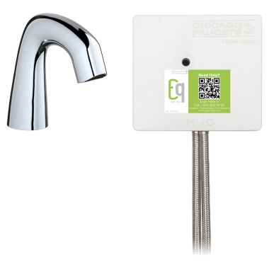 Click here to see Chicago Faucet EQ-A11B-23ABCP Chicago Faucets EQ-A11B-23ABCP EQ Chrome EQ Curved Series Lavatory Sink Faucet with Hands-free Infrared Detection