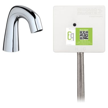 Click here to see Chicago Faucet EQ-A11A-51ABCP Chicago Faucets EQ-A11A-51ABCP EQ Chrome EQ Curved Series Lavatory Sink Faucet with Hands-free Infrared Detection