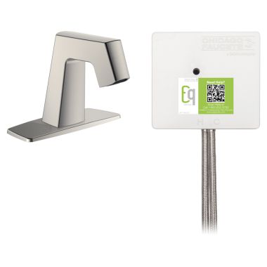 Click here to see Chicago Faucet EQ-B12A-42ABBN Chicago Faucets EQ-B12A-42ABBN EQ Brushed Nickel EQ Angular Series Lavatory Sink Faucet with Hands-free Infrared Detection