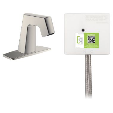 Click here to see Chicago Faucet EQ-B12A-33ABBN Chicago Faucets EQ-B12A-33ABBN EQ Brushed Nickel EQ Angular Series Lavatory Sink Faucet with Hands-free Infrared Detection