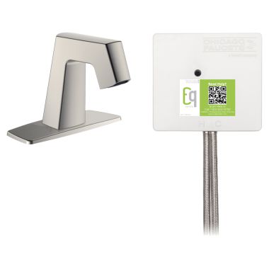 Click here to see Chicago Faucet EQ-B12B-22ABBN Chicago Faucets EQ-B12B-22ABBN EQ Brushed Nickel EQ Angular Series Lavatory Sink Faucet with Hands-free Infrared Detection