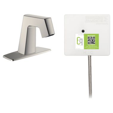 Click here to see Chicago Faucet EQ-B12B-21ABBN Chicago Faucets EQ-B12B-21ABBN EQ Brushed Nickel EQ Angular Series Lavatory Sink Faucet with Hands-free Infrared Detection