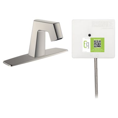Click here to see Chicago Faucet EQ-B13A-31ABBN Chicago Faucets EQ-B13A-31ABBN EQ Brushed Nickel EQ Angular Series Lavatory Sink Faucet with Hands-free Infrared Detection