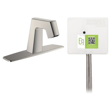 Click here to see Chicago Faucet EQ-B13A-52ABBN Chicago Faucets EQ-B13A-52ABBN EQ Brushed Nickel EQ Angular Series Lavatory Sink Faucet with Hands-free Infrared Detection