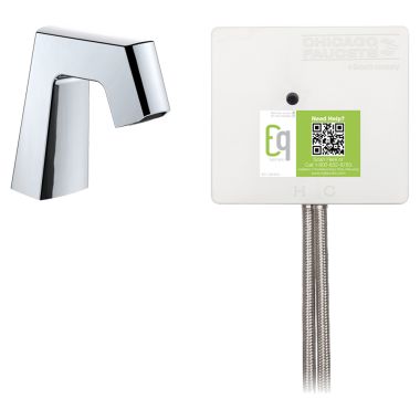 Click here to see Chicago Faucet EQ-B11A-53ABCP Chicago Faucets EQ-B11A-53ABCP EQ Chrome EQ Angular Series Lavatory Sink Faucet with Hands-free Infrared Detection