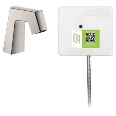 Click here to see Chicago Faucet EQ-B11A-31ABBN Chicago Faucets EQ-B11A-31ABBN EQ Brushed Nickel EQ Angular Series Lavatory Sink Faucet with Hands-free Infrared Detection