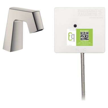 Click here to see Chicago Faucet EQ-B11A-41ABBN Chicago Faucets EQ-B11A-41ABBN EQ Brushed Nickel EQ Angular Series Lavatory Sink Faucet with Hands-free Infrared Detection