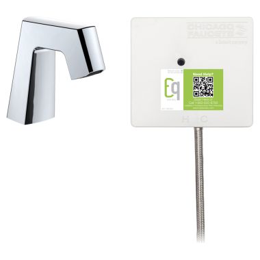Click here to see Chicago Faucet EQ-B11B-21ABCP Chicago Faucets EQ-B11B-21ABCP EQ Chrome EQ Angular Series Lavatory Sink Faucet with Hands-free Infrared Detection