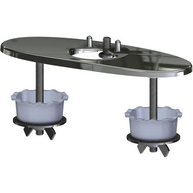 Click here to see Chicago Faucet EQ-A12-KJKCP Chicago Faucets EQ-A12-KJKCP EQ Chrome Cover Plate For EQ Series Curved or High Arc Deck-mounted, 3-hole, 4 inch (102 mm) Center Installations