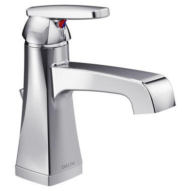 Click here to see Delta 564-MPU-DST Delta Ashlyn Deck-Mount Chrome Lavatory Faucet with Red/Blue Indicators, Metal Pop-Up, 1.2 GPM, Single-Handle, DIAMOND Seal - 564-MPU-DST