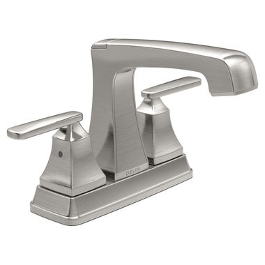 Click here to see Delta 2564-SSTP-DST Delta Ashlyn Two-Handle Centerset Bathroom Faucet w/ Pop-Up, DIAMOND Seal, Lever Handles, Tract-Pack, 1.2 GPM, Stainless - 2564-SSTP-DST