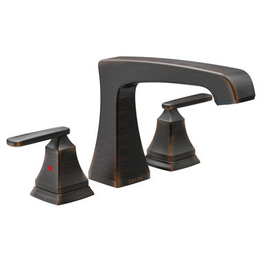 Click here to see Delta T2764-RB Delta Ashlyn Two-Handle Roman Tub Faucet Trim, Angular Spout, Lever Handles, ADA-Compliant, Venetian Bronze - T2764-RB