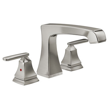 Click here to see Delta T2764-SS Delta Ashlyn Two-Handle Roman Tub Faucet Trim, Angular Spout, Lever Handles, ADA-Compliant, Stainless - T2764-SS