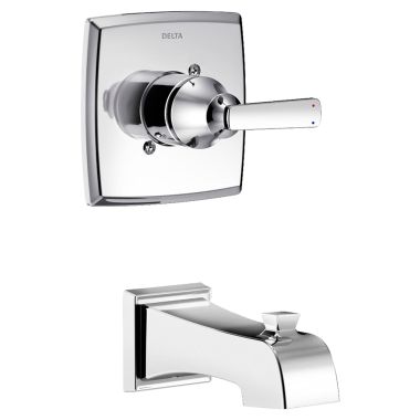 Click here to see Delta T14164 Delta Ashlyn Single-Handle Monitor 14 Series Wall-Mount Tub Faucet Trim, Lever Handle, Non-Diverter Tub Spout, Chrome - T14164