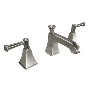 Click here to see Kohler 454-4S-BN Kohler Memoirs Stately Two-Handle Brushed Nickel Widespread Bathroom Faucet with Pop-Up Drain, Lever Handle, 1.2 GPM, Three-Hole, Brass - K-454-4S-BN