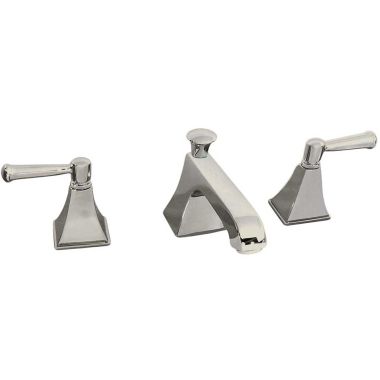 Click here to see Kohler 454-4V-BN Kohler Memoirs Stately Two-Handle Brushed Nickel Widespread Bathroom Faucet with Pop-Up Drain, 1.2 GPM, Deco Lever Handle, Three-Holes, Metal - K-454-4V-BN