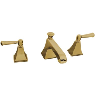 Click here to see Kohler 454-4V-BV Kohler Memoirs Stately Two-Handle Brushed Bronze Widespread Bathroom Faucet with Pop-Up Drain, 1.2 GPM, Deco Lever Handle, Three-Holes, Metal - K-454-4V-BV