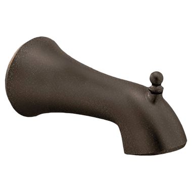 Click here to see Moen 175385ORB Moen Wynford Wall Mounted Oil Rubbed Bronze Tub Spout with Pull-Up Diverter, Slip Fit, 1/2-inch Connection Size - 175385ORB
