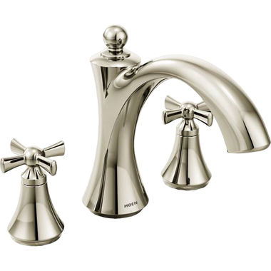 Click here to see Moen T657NL Moen T657NL Wynford Polished Nickel Roman Tub Faucet Trim