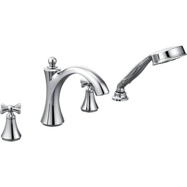 Click here to see Moen T658 Moen T658 Wynford Chrome Roman Tub Faucet Trim with Handheld
