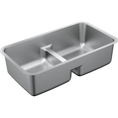 Click here to see Moen G18252 Moen G18252 Stainless Double Bowl Undermount Sink
