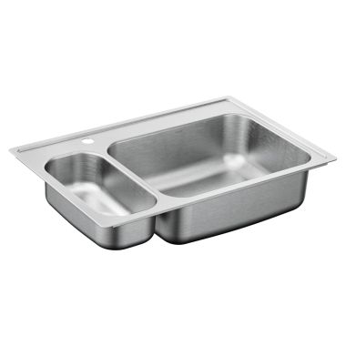 Click here to see Moen G202861 Moen G202861 Stainless Double Bowl Drop in Sink