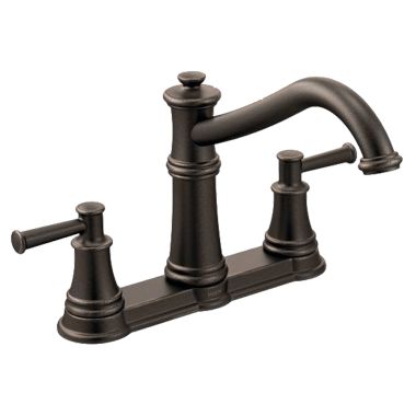 Click here to see Moen 7250ORB Moen Belfield Two-Handle High Arc Kitchen Faucet, Oil-Rubbed Bronze - 7250ORB