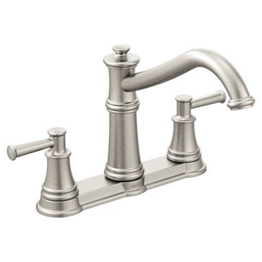 Click here to see Moen 7250SRS Moen Belfield Two-Handle High Arc Kitchen Faucet, Spot Resistant Stainless - 7250SRS
