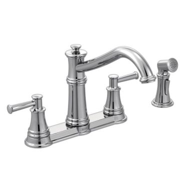 Click here to see Moen 7255C Moen Belfield Two Handle Kitchen Faucet w/ Side Spray, Chrome - 7255C