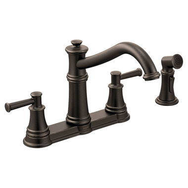 Click here to see Moen 7255ORB Moen 7255ORB Belfield Two Handle Kitchen Faucet with Spray, Oil Rubbed Bronze