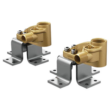 Click here to see Moen TS50210 Moen TS50210 M-Pact Double Riser Floor Mount Tub Filler for Concrete Rough-In Valve, 1/2