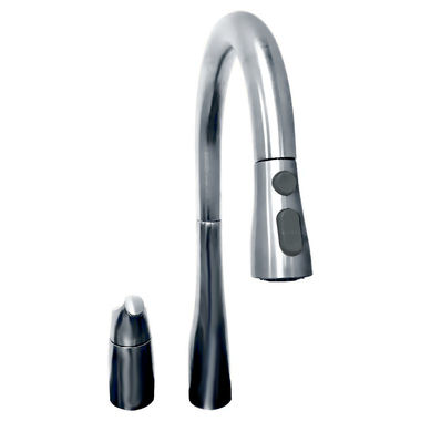 Click here to see Kohler 647-CP Kohler Simplice Single Handle Pull-Down Kitchen Faucet, 3-Function, 9