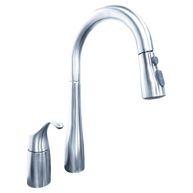 Click here to see Kohler 649-CP Kohler Simplice Single Handle Pull-Down Bar Faucet, 3-Function, 8