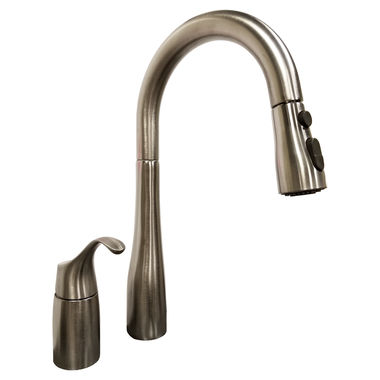 Click here to see Kohler 649-VS Kohler Simplice Single Handle Pull-Down Bar Faucet, 3-Function, 8