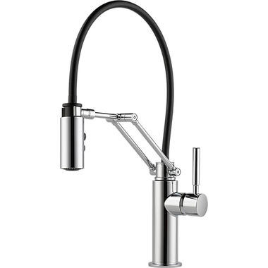 Click here to see Brizo 63221LF-PC Brizo Solna Single-Handle Articulating Pull-Down Kitchen Faucet, Polished Chrome - 63221LF-PC