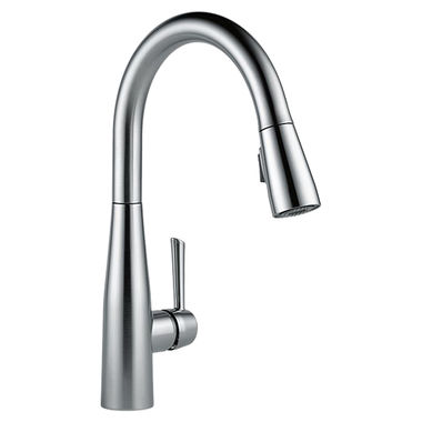 Click here to see Delta 9113-AR-DST Delta Essa Single Handle Pull-Down Kitchen Faucet, Arctic Stainless -  9113-AR-DST