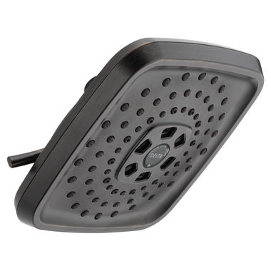 Click here to see Delta 52690-RB Delta H2Okinetic Three-Setting Touch-Clean Raincan Shower Head, WaterSense, Metal Ball Connector, 1.75 GPM, Venetian Bronze - 52690-RB