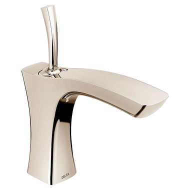 Click here to see Delta 552LF-PNLPU Delta Tesla Single Handle Bathroom Faucet, Less Pop-Up, Deck Mount, 1.2 GPM, Polished Nickel - 552LF-PNLPU