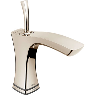 Click here to see Delta 552TLF-PN Delta Tesla Touchless Deck-Mount Polished Nickel Lavatory Faucet with Joystick Handle, Plastic Pop-Up, 1.2 GPM, Single-Handle, DIAMOND Seal, Touch2O - 552TLF-PN