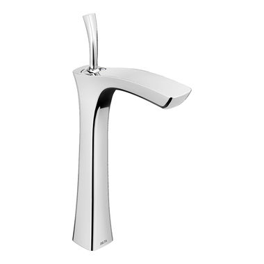 Click here to see Delta 752LF Delta Tesla Deck-Mount Chrome Vessel Lavatory Faucet with Joystick Handle, Less Drain, 1.2 GPM, Single-Handle - 752LF