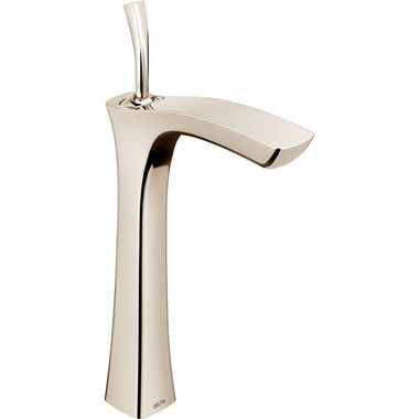 Click here to see Delta 752LF-PN Delta Tesla Deck-Mount Polished Nickel Vessel Lavatory Faucet with Joystick Handle, Less Drain, 1.2 GPM, Single-Handle - 752LF-PN