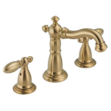 Click here to see Delta 3555-CZMPU-DST Delta 3555-CZMPU-DST Victorian Two Handle Widespread Lavatory Faucet, Champagne Bronze