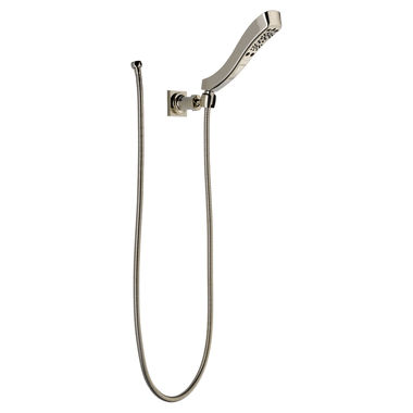 Click here to see Delta 55552-PN Delta Universal Showering H2Okinetic 4-Setting Wall Mount Hand Shower, 1.75 GPM, Polished Nickel - 55552-PN